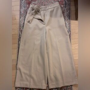 Zara high waisted cream wide leg capri